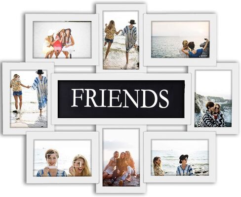 Jerry & Maggie Family Photo Frame 22x17, PVC Picture Frames Collage Wall Decor 9 Opening Wall Hanging For 6x4 Photos 8 Pack, No-Assembly 3D Design Waterproof Memorial Keepsake, Black in Saudi Arabia