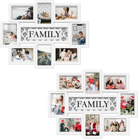 Jerry & Maggie Family Photo Frame 22x17, PVC Picture Frames Collage Wall Decor 9 Opening Wall Hanging For 6x4 Photos 8 Pack, No-Assembly 3D Design Waterproof Memorial Keepsake, Black in Saudi Arabia