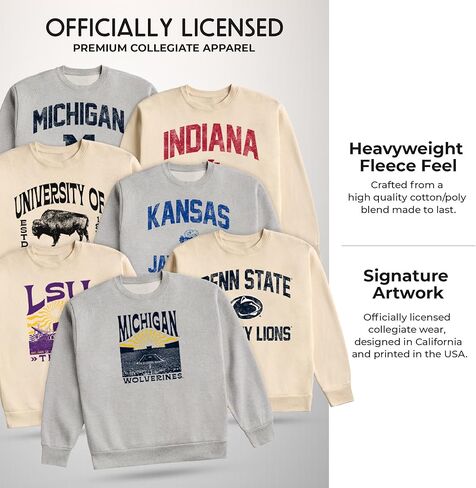 College Sports Heavyweight Crewneck Sweatshirt - Fleece Unisex Officially Licensed NCAA Men’s and Women’s Sweatshirt in Saudi Arabia