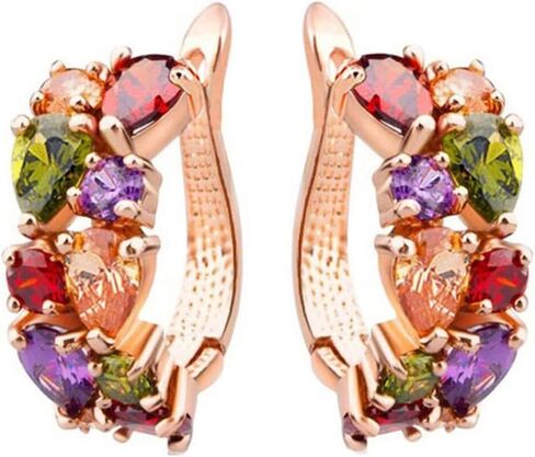 Women's Vintage Rhinestone Earrings Fancy Crystal Cluster Colorful Dangles Prom Jewelry in Saudi Arabia