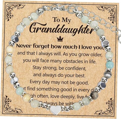 Bracelet Gifts for Daughter In Law Niece Granddaughter Bonus Daughter Work Besties, Christmas Birthday Mother's Day Appreciation Graduation Gifts for Women Girls, Natural Beads Bracelet for Her in Saudi Arabia