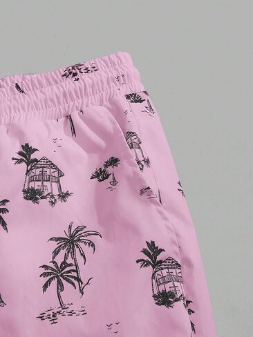 Men's 2 Piece Short Sleeve Graphic Tee Summer Print Drawstring Shorts Set in Saudi Arabia
