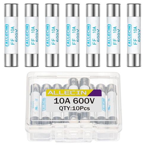 FF500mA Multimeter Fuse 0.5A 1000V 6.3x32MM Digital Multi Meter Fast Acting Fuses 0.5 Amp 1000 Volt 0.25x1.26Inch Nickel-Plated Brass Ceramic Fast Blow Multimeters Fusibiles (Pack of 10Pcs) in Saudi Arabia