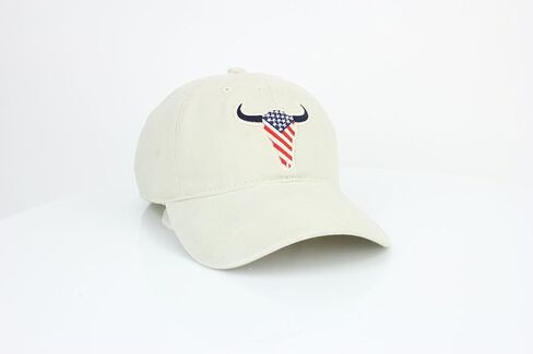 قبعة American Bison Camel Strapback - قبعة بيسبول قطنية 100% مع شعار البيسون المطرز، وإبزيم خلفي قابل للتعديل in Kuwait