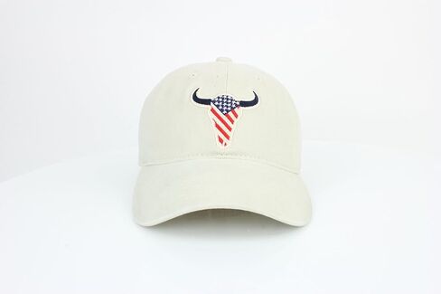 قبعة American Bison Camel Strapback - قبعة بيسبول قطنية 100% مع شعار البيسون المطرز، وإبزيم خلفي قابل للتعديل in Kuwait