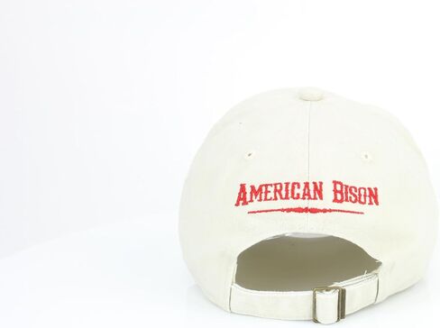 قبعة American Bison Camel Strapback - قبعة بيسبول قطنية 100% مع شعار البيسون المطرز، وإبزيم خلفي قابل للتعديل in Kuwait