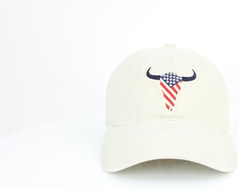 قبعة American Bison Camel Strapback - قبعة بيسبول قطنية 100% مع شعار البيسون المطرز، وإبزيم خلفي قابل للتعديل in Kuwait