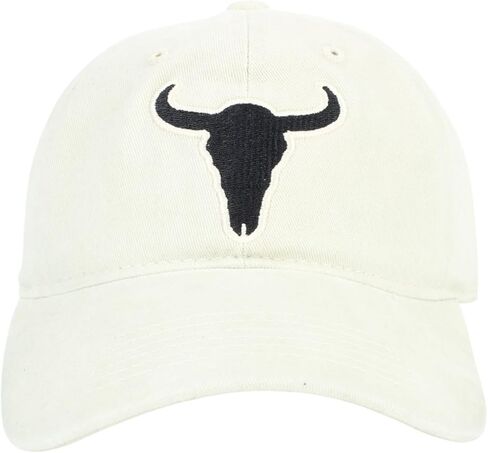 قبعة American Bison Camel Strapback - قبعة بيسبول قطنية 100% مع شعار البيسون المطرز، وإبزيم خلفي قابل للتعديل in Kuwait