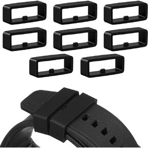8Pcs Watch Strap Loop, 22 mm Watch Band Strap Loop Replacement, Black Silicone Watches Band Holder in Kuwait