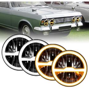 5.75-Inch LED Headlamp 12V/24V Universal Daylight High/Low Switching 50-Watt LED Headlamp Vehicle Inspection Compatible DRL 3 Light Modes Compatible Jeep/Motorcycle/for Harley Universal in Kuwait