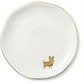InnoBeta Yorkie Gifts for Women, Gifts for Yorkie Mom - 4.75" Handcrafted Ceramic Ring Dish with Gold Trim, Decorative Trinket Dish for Rings Earrings Necklaces in Saudi Arabia