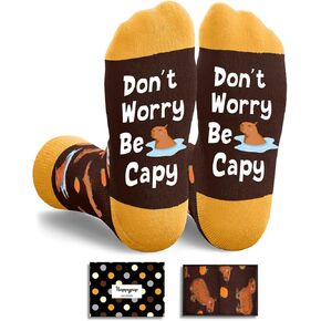 هدايا HAPPYPOP Capybara للرجال والنساء - جوارب كابيبارا المضحكة، هدايا حيوانات لتخزين الهدايا للمراهقين in Kuwait