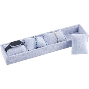 DICOSMETIC 4 Grids Watch Jewelry Organizer Tray Velvet Watch Display Jewelry Trays Rectangle with Pillows Watch Bangle Organizer Tray for Bracelet Watches Display Holder, Black in Kuwait