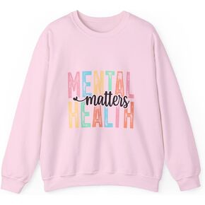 سويت شيرت بياقة دائرية من Mental Health Matters، بلوفر بأكمام طويلة للجنسين، هدية للصحة العقلية، للتوعية بالصحة العقلية in Kuwait