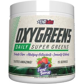 مسحوق أوكسي جرينز سوبر جرينز من EHP Labs - سبيرولينا الخضر اليومية، مسحوق جرينز سوبر فود ومسحوق المكملات الغذائية الخضراء، سوبر جرينز ومضادات الأكسدة ودعم المناعة، 30 وجبة (توت الغابة) in Kuwait
