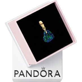 PANDORA Moments Opalescent Green Heart Dangle Charm - 14k Gold-Plated Charm with Lab Created Opal - Gift for Women - Includes Gift Box in Saudi Arabia