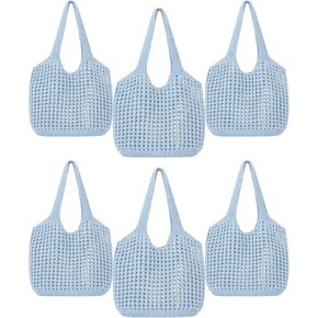 Aliceset 6 PCS Macrame Tote Bags Bridaid Bacts Bags Crochet Beach Bag for Women Birlidesmaid Bachelorette Travel Gifts in Kuwait