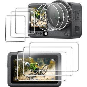 Fitstill 10pcs شاشة شاشة LCD مع غطاء عدسة السيليكون قابلة للتطبيق على DJI Osmo Action 4 Action 3 ، Ultra HD 9H صلابة ، عمل خدعة خدش الفقاعة 4/3 إكسسوارات الكاميرا in Kuwait