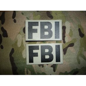 FBI Patch Black ON TAN PCX Polycarbonate 2 Pack 3.5" x 2" Slick Matt Finish with Hook Fastener in Saudi Arabia