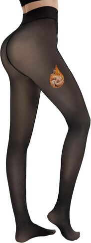 Fleece Lined Tights Women Winter Thermal Leggings Pantyhose Fake Translucent Thick Warm Sheer Tights in Saudi Arabia