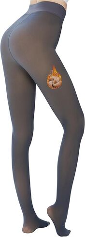 Fleece Lined Tights Women Winter Thermal Leggings Pantyhose Fake Translucent Thick Warm Sheer Tights in Saudi Arabia