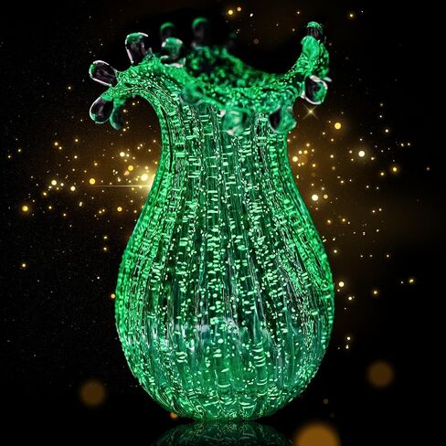 QFkris Hand Blown Glass Vase for Flowers, 8 Inch Red Crystal Bubble Flower Vases for Bouquet Home Decor Decorative Centerpieces, Unique for Mom, Valentine's Day Gift for Her Lover in Saudi Arabia