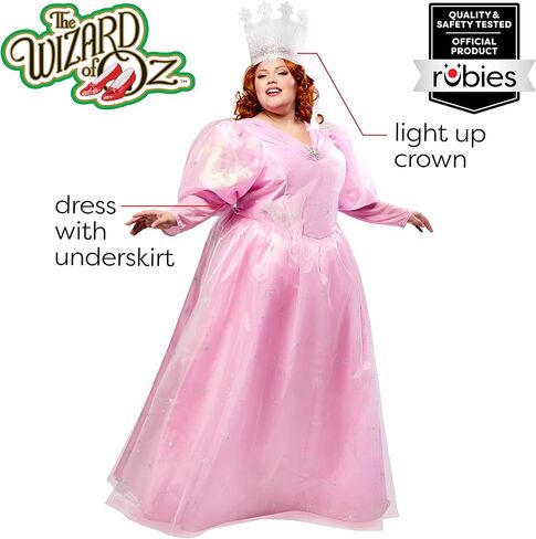 Rubies The Wizard of Oz: Glinda Costume for Adults, Women's in Saudi Arabia