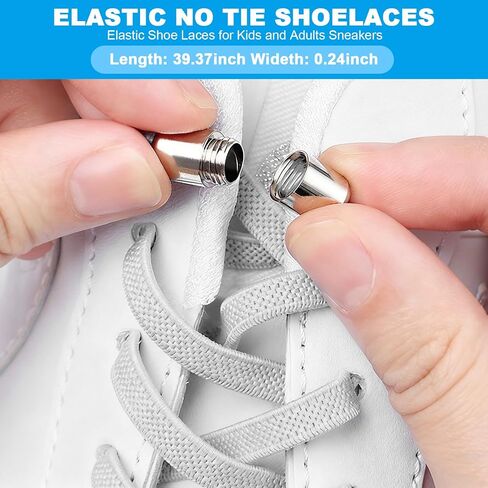 2 Pairs Elastic No-Tie Shoelaces Set, Quick Lock Capsule Buckle Shoe Laces for Sports, Travel in Saudi Arabia
