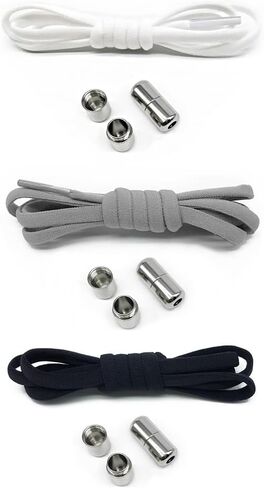 3-Pack Semi-Circular No-Tie Elastic Shoelaces with Metal Capsule Lock – Slip-On Convenience for Men & Women in Saudi Arabia