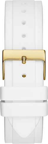 Guess Women's 39mm Watch - White Silicone Strap White Dial Gold Tone Case in Saudi Arabia