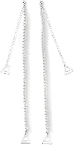 1Pair Pearl Bra Straps Chains Detachable Shoulder Chain with Pearls Beaded Dresses Lingerie Straps for Bridal Wedding Party Body Jewelry Accessories for Lady in Saudi Arabia