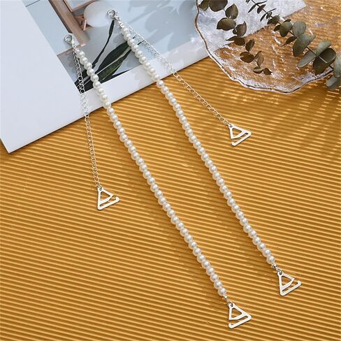 1Pair Pearl Bra Straps Chains Detachable Shoulder Chain with Pearls Beaded Dresses Lingerie Straps for Bridal Wedding Party Body Jewelry Accessories for Lady in Saudi Arabia