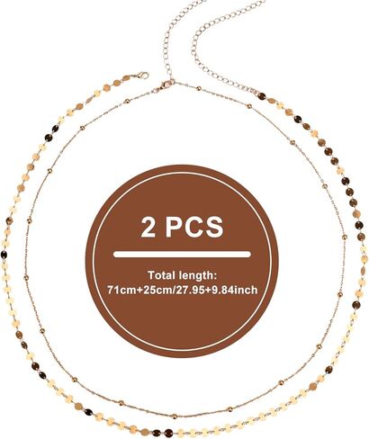 2pcs Waist Chains, Gold Body Chain Sexy Waist Chain Waist Beads Chain Belly Chains Belts Adjustable Belly Chain Gold Jewelry for Women Waist Summer Beach Gift in Saudi Arabia