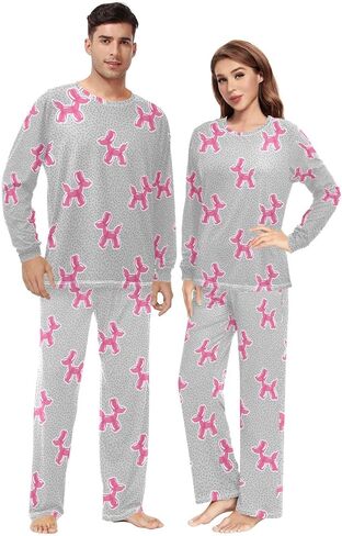 Groovy Mushroom Pjs Sets for Women Men Pajama Set Long Sleeve Pajamas for Women Set 2 Piece with Pocket Size XXS-XXL in Saudi Arabia