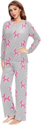 Groovy Mushroom Pjs Sets for Women Men Pajama Set Long Sleeve Pajamas for Women Set 2 Piece with Pocket Size XXS-XXL in Saudi Arabia