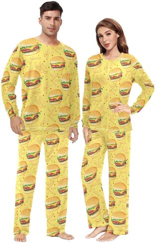 Groovy Mushroom Pjs Sets for Women Men Pajama Set Long Sleeve Pajamas for Women Set 2 Piece with Pocket Size XXS-XXL in Saudi Arabia