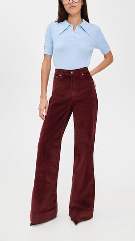 rag & bone Women's Skylar High-Rise Corduroy Trousers in Saudi Arabia