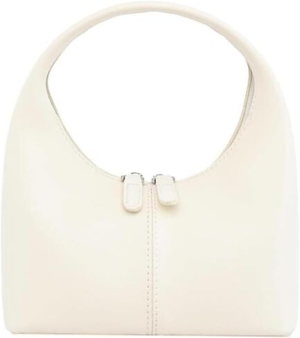 Women's Mini Genuine Leather Dumpling Clutch, Top Handle Tote with Zipper, Trendy Solid Color Satchel Purse in Saudi Arabia