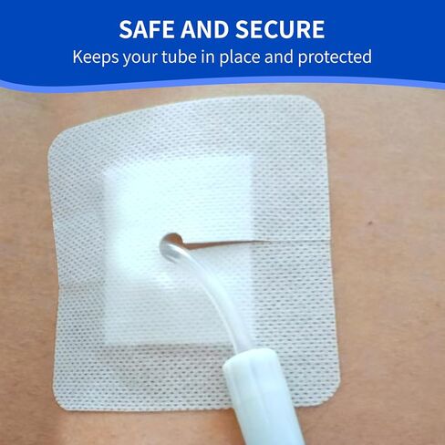 25 Pcs Split Drain Adhesive Bandages, Feeding Tube PD Catheter Pad J Peg Tube Patch Peritoneal Dialysis Accessories Gtubes Holder Covers, Sterile Drain Patch Supplies Island Dressing(4" x 4") in Saudi Arabia