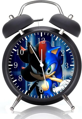 ساعة منبه مزدوجة الجرس سوبر سونيك مع ضوء ليلي صامت تمامًا غير موقوتة 4 بوصات ميتاك ووجه زجاجي رائع للديكور أو الهدايا W360 in Kuwait