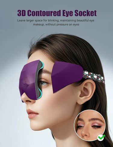 قناع النوم للنساء والرجال النائمين على الجانب، قناع عين EVA BELLE للنوم لحجب الضوء، قناع نوم ثلاثي الأبعاد معتم، غطاء ظلال عين ناعم قابل للتنفس مع حزام مطاطي قابل للتعديل للسفر إلى المنزل وقيلولة الراحة in Kuwait