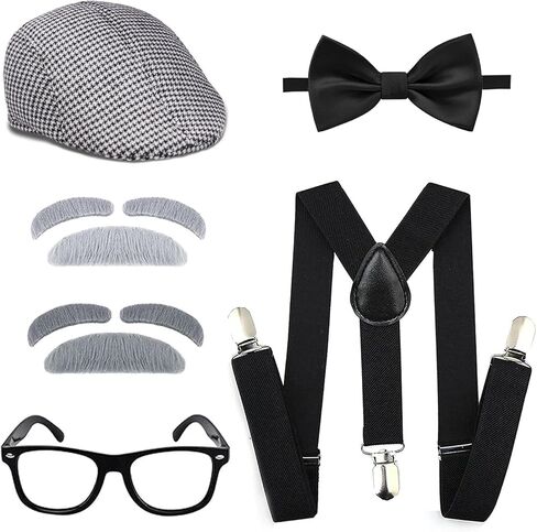 100 Day of School Costume for Boys,Old man dress up for kid – Grandpa Cosplay Costume Accessories in Saudi Arabia