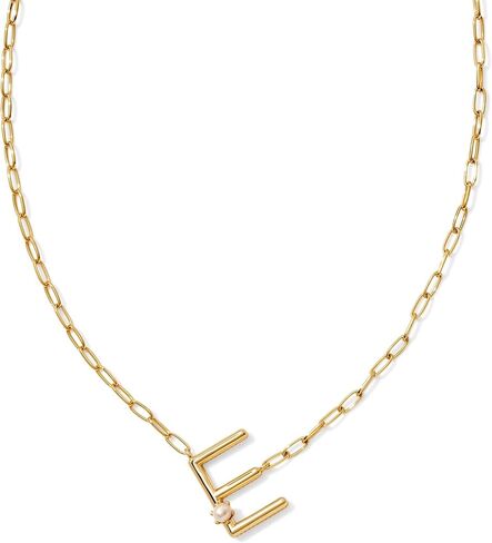 Kendra Scott Womens Pearl Letter E Short Pendant Necklace Gold White Pearl One Size in Saudi Arabia