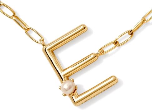 Kendra Scott Womens Pearl Letter E Short Pendant Necklace Gold White Pearl One Size in Saudi Arabia