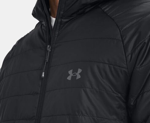 سترة UA Active Hybrid ذات غطاء رأس للرجال من Under Armour (الولايات المتحدة، ألفا، صغير، عادي، عادي، أسود 001) in Kuwait