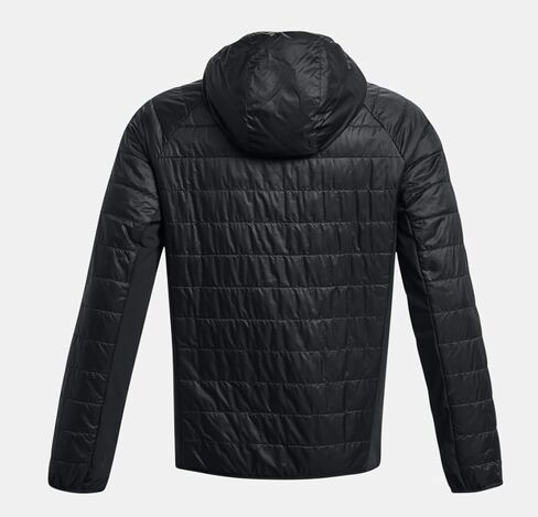 سترة UA Active Hybrid ذات غطاء رأس للرجال من Under Armour (الولايات المتحدة، ألفا، صغير، عادي، عادي، أسود 001) in Kuwait