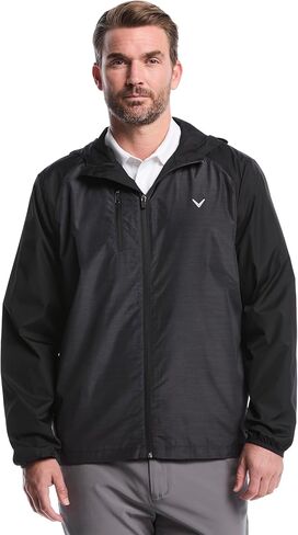Callaway mens Men's Long Sleeve Packable Herringbone Texture Golf Wind Jacket in Saudi Arabia