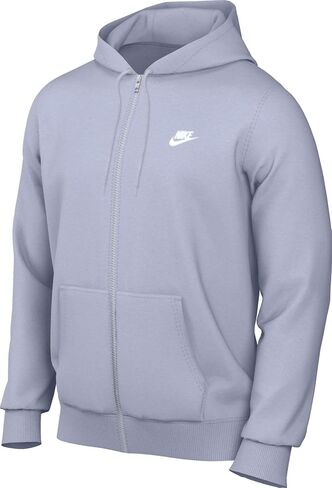سترة بغطاء رأس من الصوف بسحاب كامل من Nike للرجال، Ghost/Ghost/White، مقاس 2XL in Kuwait