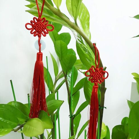 5PCS Vintage Red Chinese Knot Tassels Chinese Style Hanging Decorations for Home, Car Rearview Mirror Decor, 5 Styles in Saudi Arabia