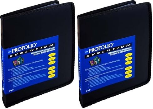 Itoya ProFolio Evolution 5x7 Black Photo Album with 48 Pages - Small Photo Album 5x7 Art Portfolio Folder for Artwork - Picture Book Portfolio Binder - Presentation Binder in Kuwait